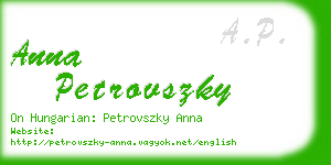 anna petrovszky business card